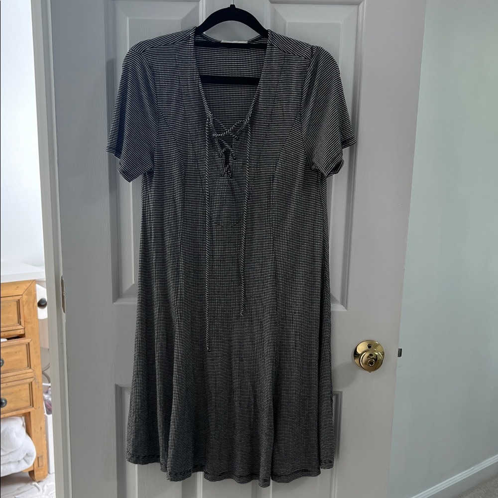 Lush Black and White Striped Dress